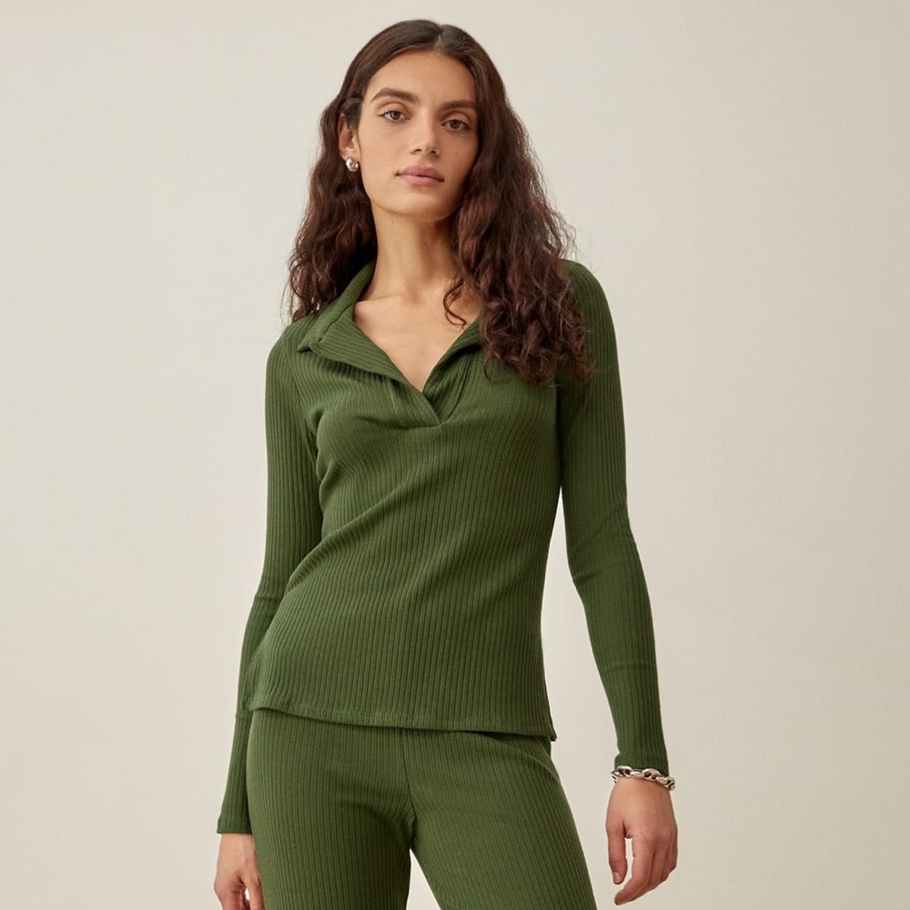 Reformation Knit Long Sleeve Shirt